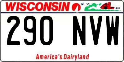WI license plate 290NVW