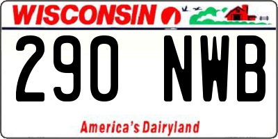 WI license plate 290NWB