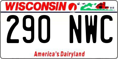 WI license plate 290NWC