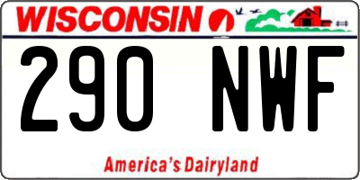 WI license plate 290NWF