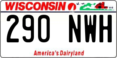 WI license plate 290NWH