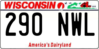 WI license plate 290NWL