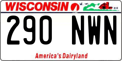 WI license plate 290NWN