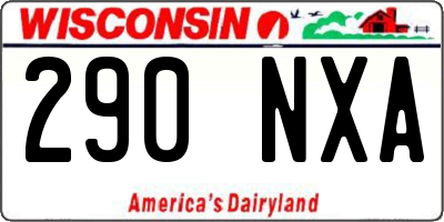 WI license plate 290NXA
