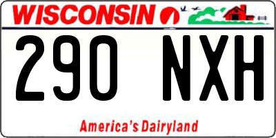 WI license plate 290NXH