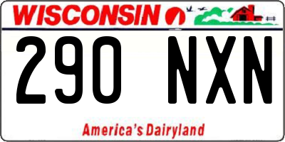 WI license plate 290NXN