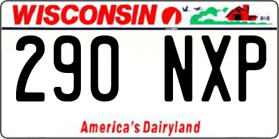 WI license plate 290NXP