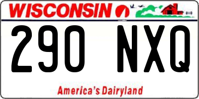 WI license plate 290NXQ