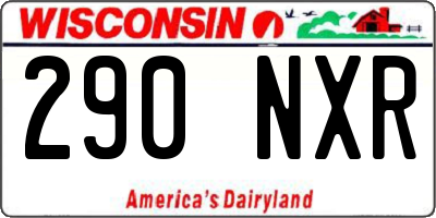 WI license plate 290NXR