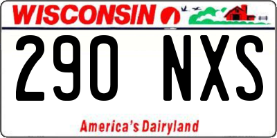 WI license plate 290NXS