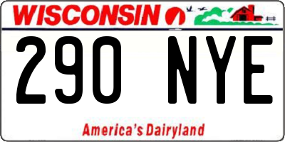 WI license plate 290NYE