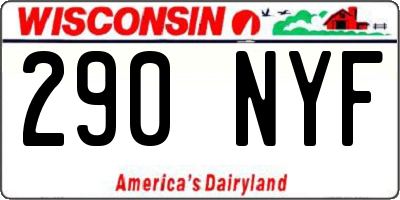 WI license plate 290NYF