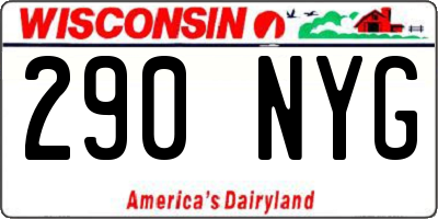 WI license plate 290NYG