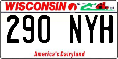 WI license plate 290NYH