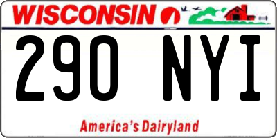 WI license plate 290NYI
