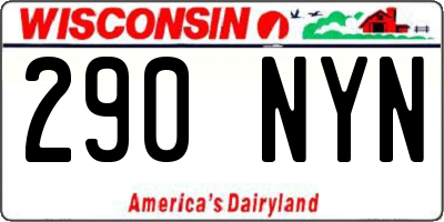 WI license plate 290NYN