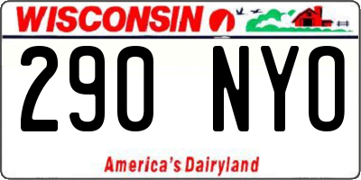 WI license plate 290NYO