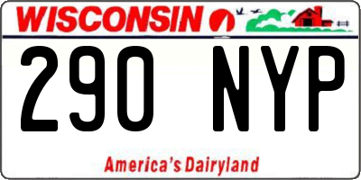 WI license plate 290NYP