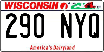 WI license plate 290NYQ