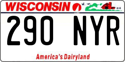 WI license plate 290NYR