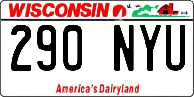 WI license plate 290NYU