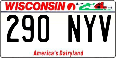 WI license plate 290NYV