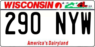 WI license plate 290NYW