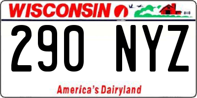 WI license plate 290NYZ
