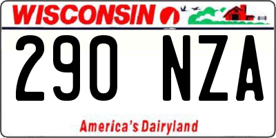 WI license plate 290NZA