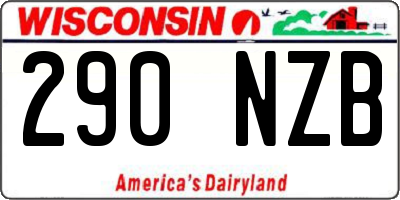 WI license plate 290NZB
