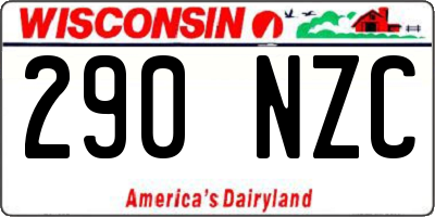 WI license plate 290NZC