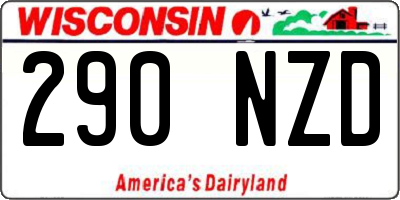 WI license plate 290NZD
