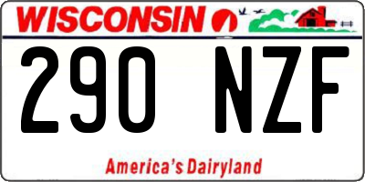 WI license plate 290NZF