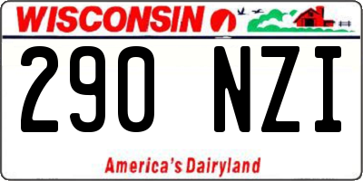 WI license plate 290NZI
