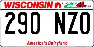 WI license plate 290NZO