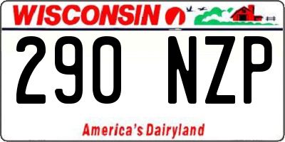 WI license plate 290NZP