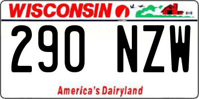 WI license plate 290NZW