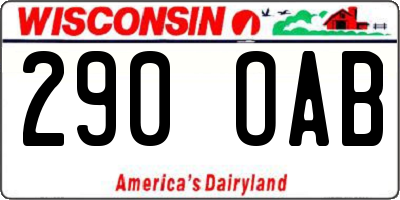 WI license plate 290OAB