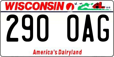 WI license plate 290OAG