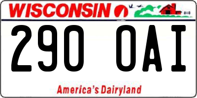 WI license plate 290OAI