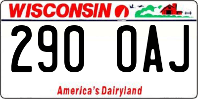 WI license plate 290OAJ