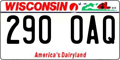 WI license plate 290OAQ