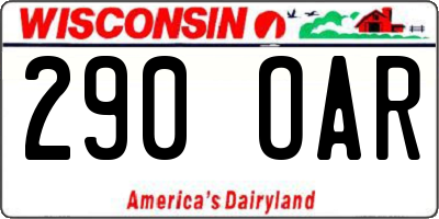WI license plate 290OAR