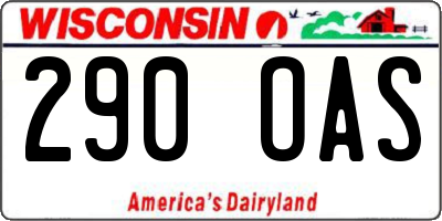 WI license plate 290OAS