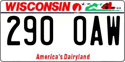 WI license plate 290OAW