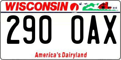 WI license plate 290OAX