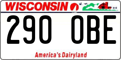 WI license plate 290OBE