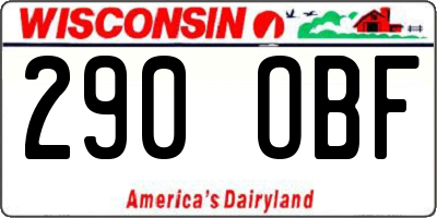 WI license plate 290OBF