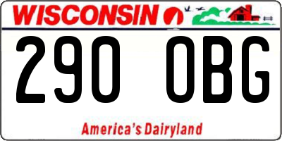 WI license plate 290OBG