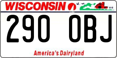 WI license plate 290OBJ